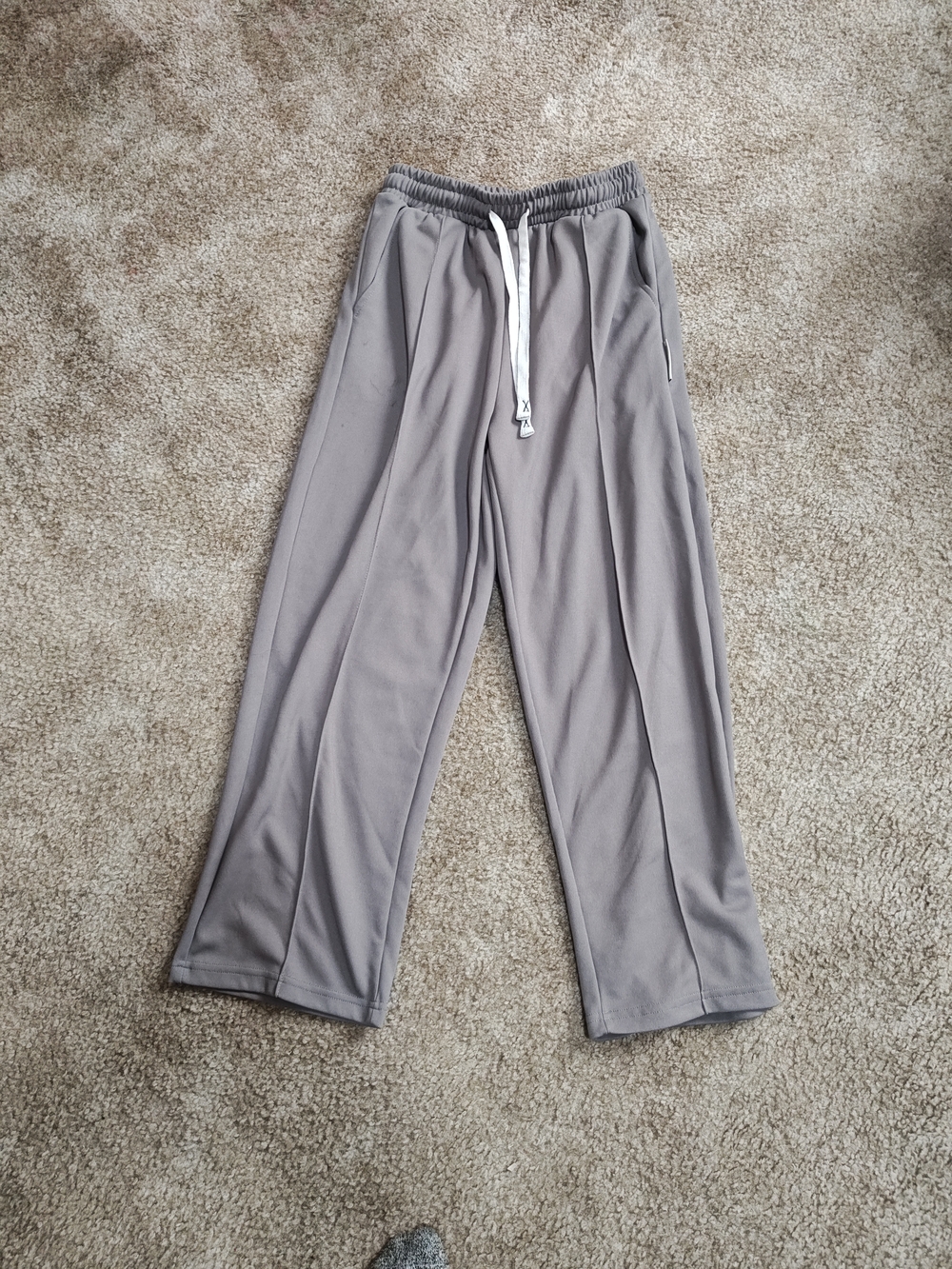 SHEIN Taupe Straight Leg Drawstring Pants